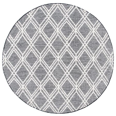 Safavieh 6 x 6 ft. Natura Hand Woven Round Area Rug; Ivory & Black NAT478A-6R